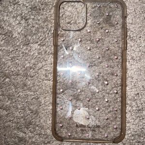 iPhone 11 Pro Max Kate Spade clear with pink rhinestones case